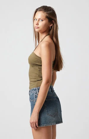 Valentina Ruched Tie Halter Top image number 4