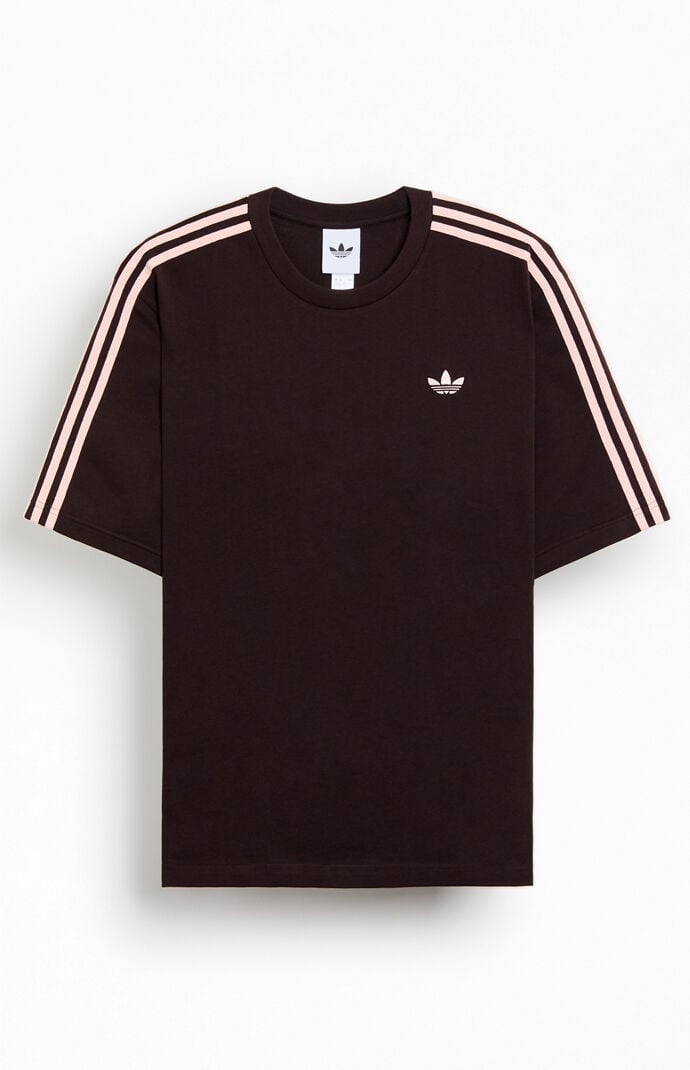 adidas Brown Adicolor 3-Stripes Oversized T-Shirt