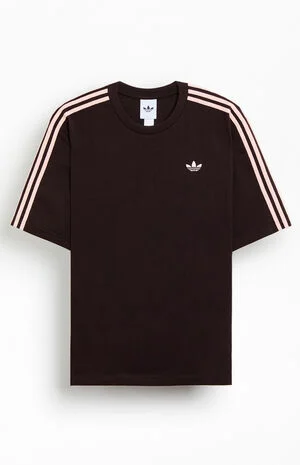 Brown Adicolor 3-Stripes Oversized T-Shirt image number 1