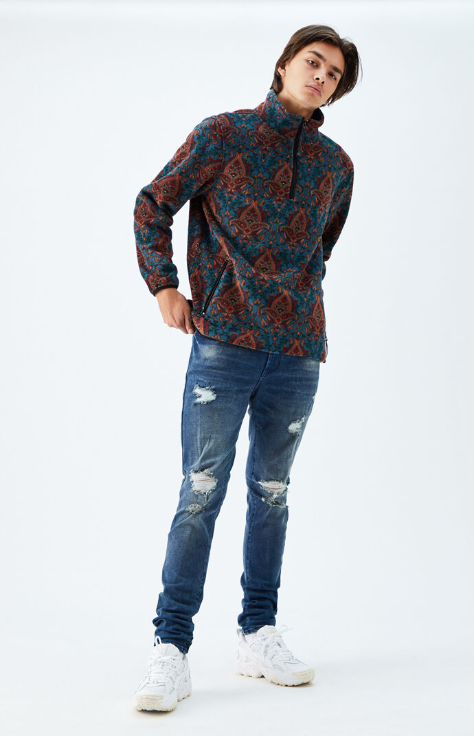 Dark Ripped Stacked Skinny Jeans