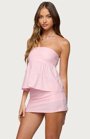 Avalai Linen Look Strapless Babydoll Top image number 2