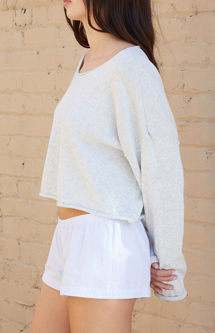 John Galt Light Blue Striped Keira Boxer Shorts