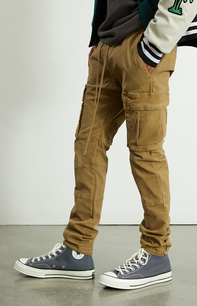 pacsun utility black nylon slim cargo pants
