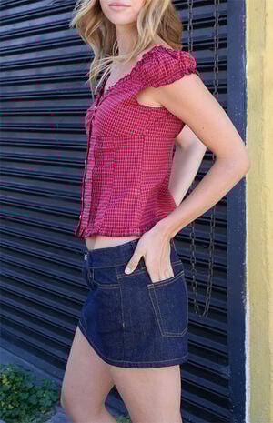 Red Plaid Elena Top image number 2