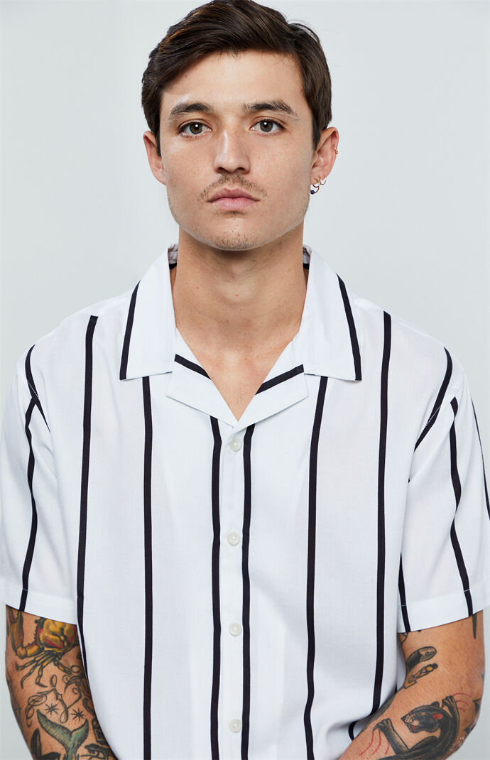 White Striped Camp Shirt