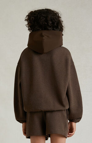 Essentials Heather Wood Nylon Fleece Hoodie image number 4