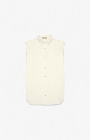 Women's Egg Shell Sleeveless Oxford Button Down Shirt image number 1