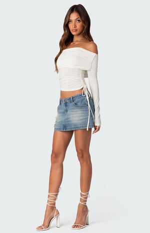 Gathered Fold Over Drawstring Top image number 2