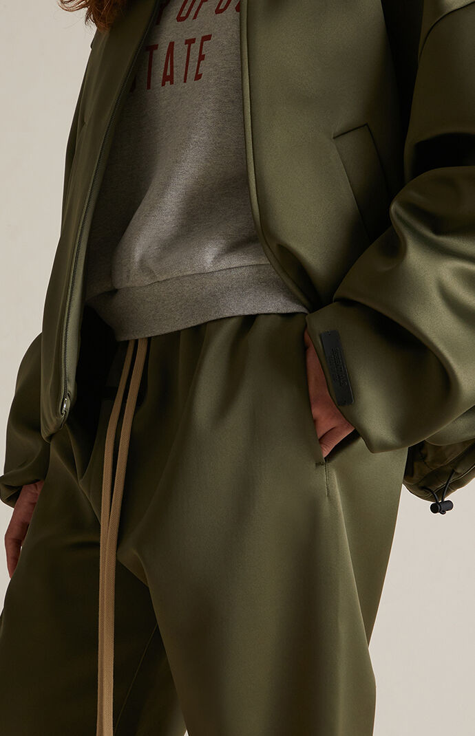 ジャケット Fear of God Essentials Women's Military Satin Bomber Jacket Fear of God Essentials Women's Military Satin Bomber Jacket
