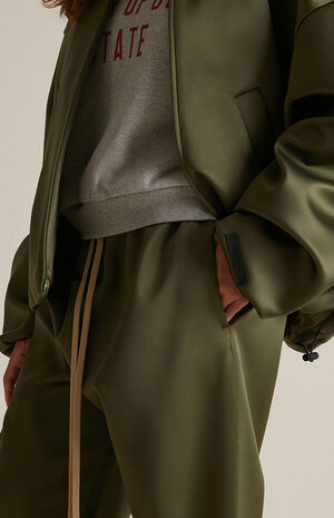Women's Military Satin Bomber Jacket image number 5
