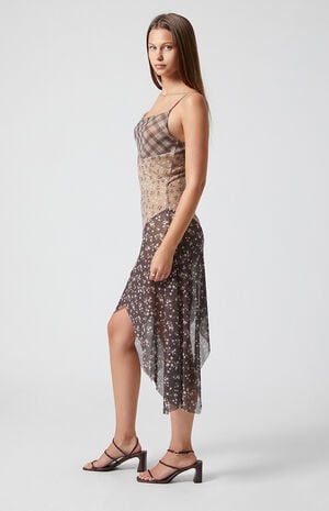 Kennedy Mixed Print Asymmetrical Midi Dress image number 3