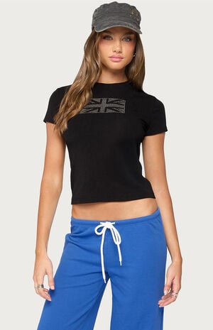 UK Girl Rhinestone T-Shirt image number 1