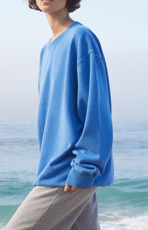 Electric Blue Erica Oversized Crew Neck Sweatshirt image number 3