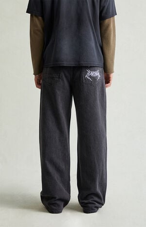 Blake Extreme Baggy Jeans Drawstring Graphic Faded Black image number 5