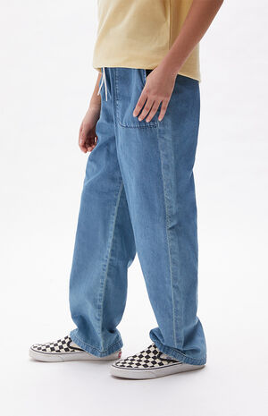 Light Indigo Pull-On Wide Leg Pants image number 3