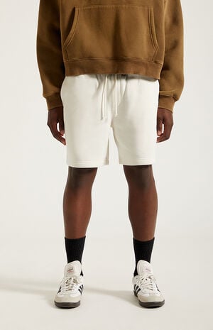 Fleece Cream Sweat Shorts image number 3