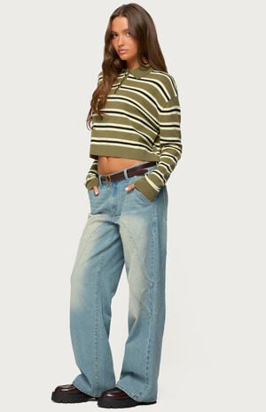 Shelby Striped Polo Sweater image number 4