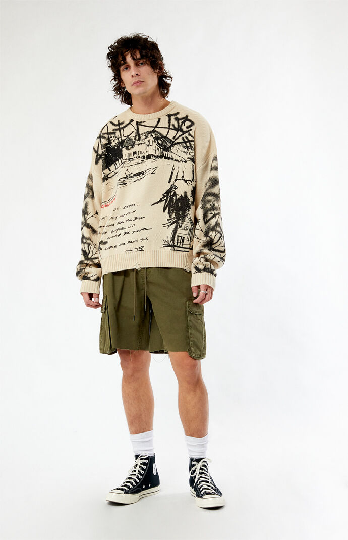 Pacsun Scrap The City Cropped Sweater | PacSun