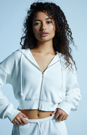 Waffle Knit Full Zip Sweatshirt image number 2