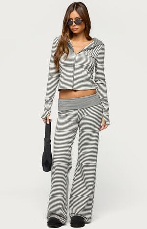 Meggy Striped Foldover Pants image number 5