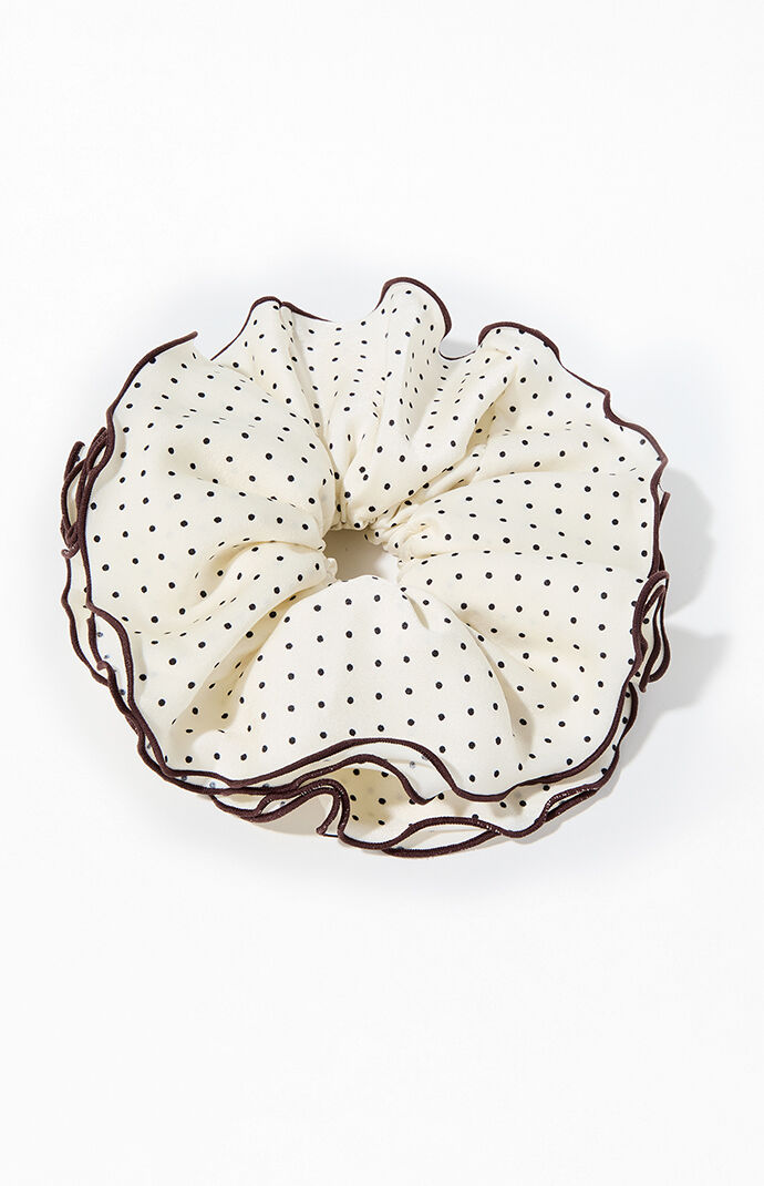 LA Hearts Polka Dot Ruffle Hair Scrunchie