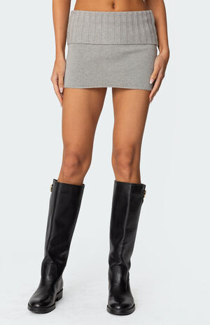 Gino Fold Over Knit Mini Skirt image number 2