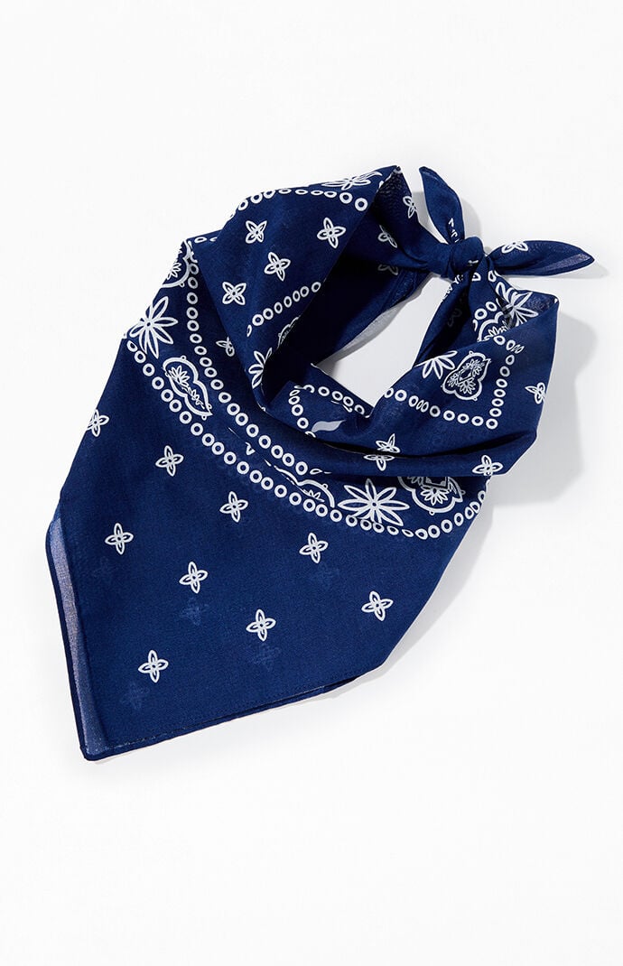 Hidden NY Blue Logo Paisley Bandana | Pacsun