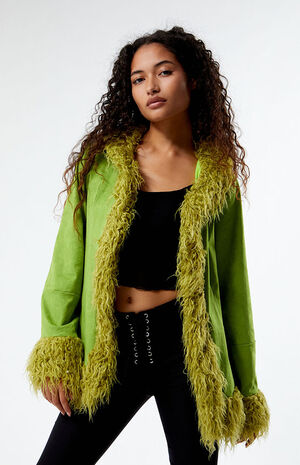 Faux Suede Fur Trim Jacket image number 2