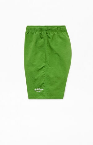 Green Solid Collegiate 6.5" Swim Trunks image number 3