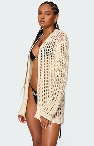 Darcee Oversized Crochet Cardigan image number 3