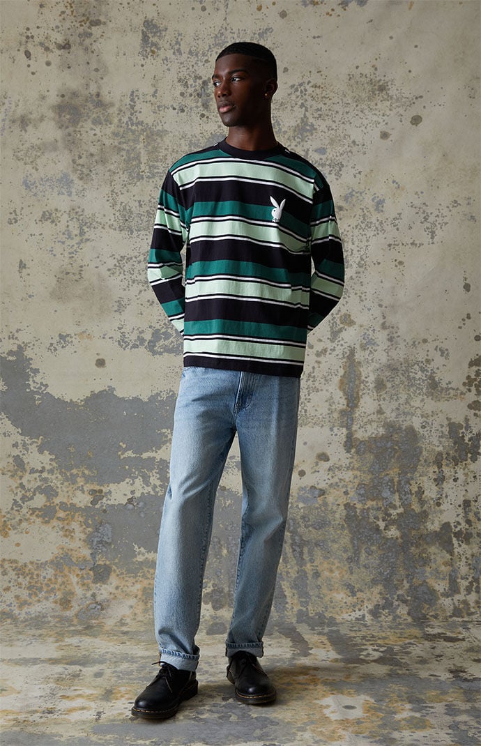 Striped long store sleeve sweatshirt