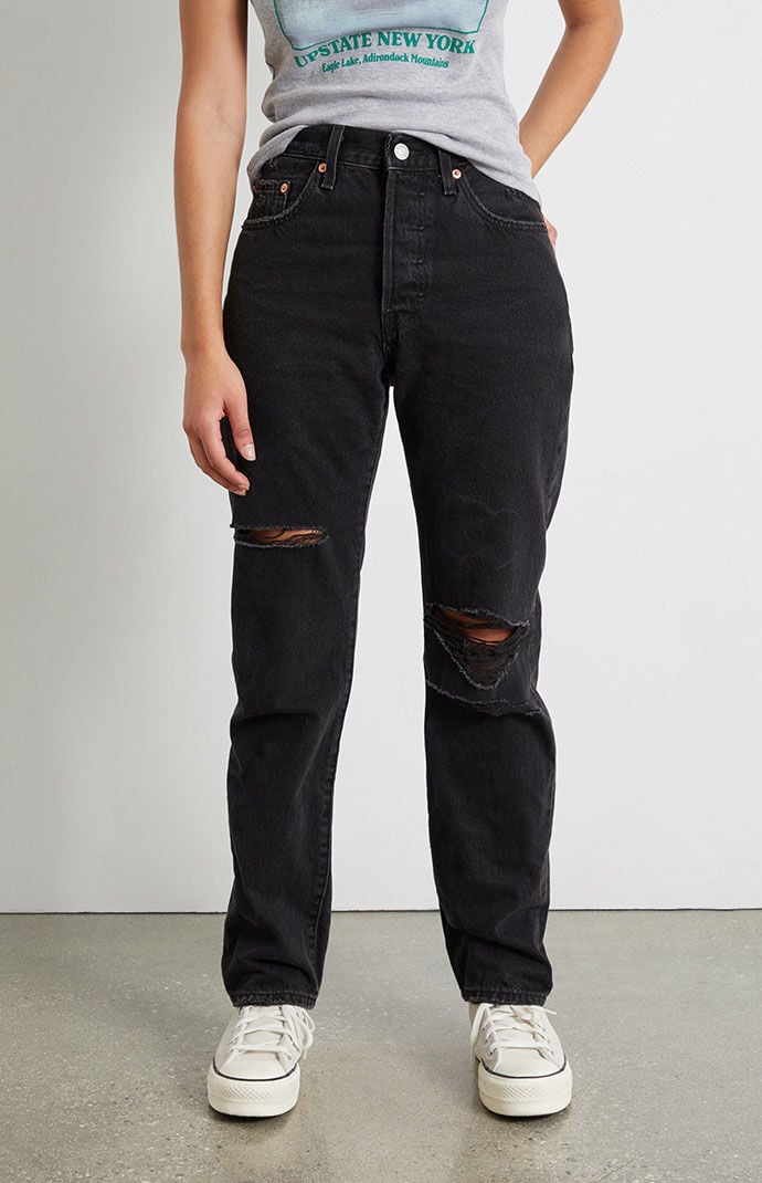 Levi's ripped hotsell high waisted jeans