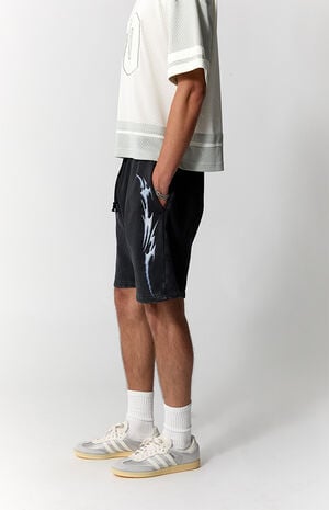 Black Graphic Fleece Volley Sweat Shorts image number 3
