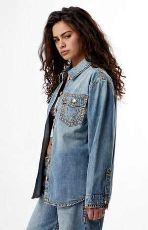Oversized Denim Shacket image number 3