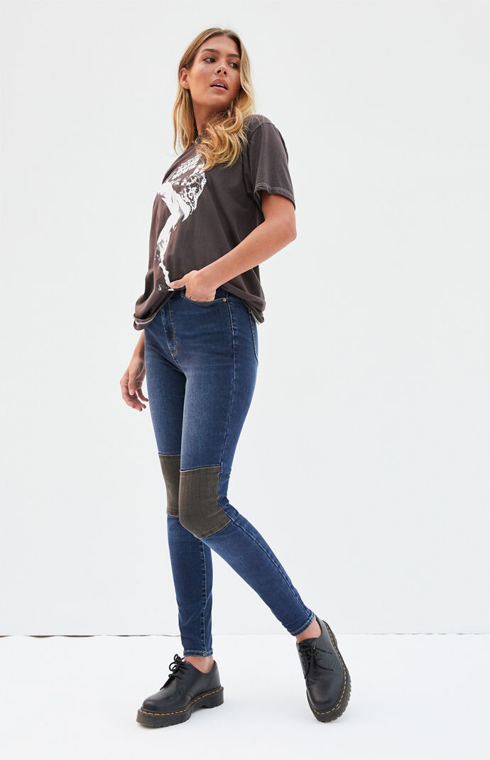 PacSun Two Tone Super High Waisted Jeggings PacSun