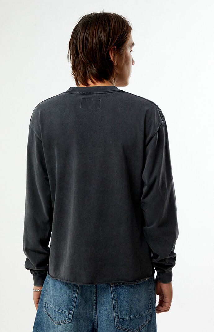 Pacsun Washed Black Los Angeles Embroidered Long Sleeve T-Shirt