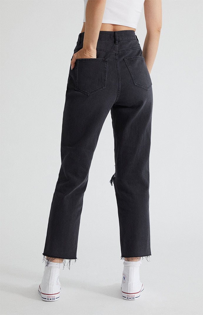 Noir Black High Waisted Straight Leg 