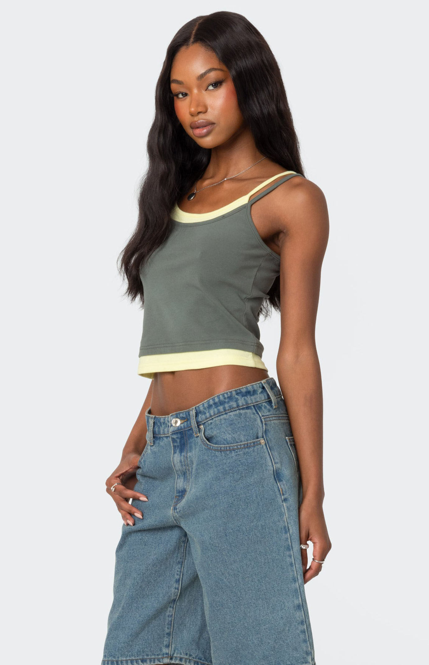 ★★ s  ★★ HYKE LAYERED TANK TOP Edikted Element Layered Tank Top | Pacsun