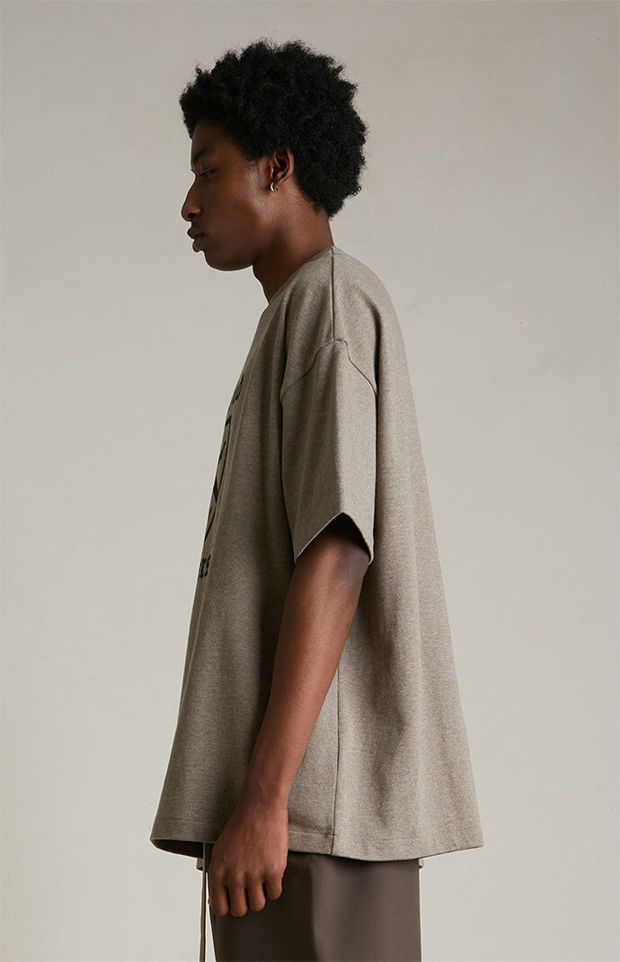 Fear of God Essentials Heather Grey Heavy Crew Neck T-Shirt