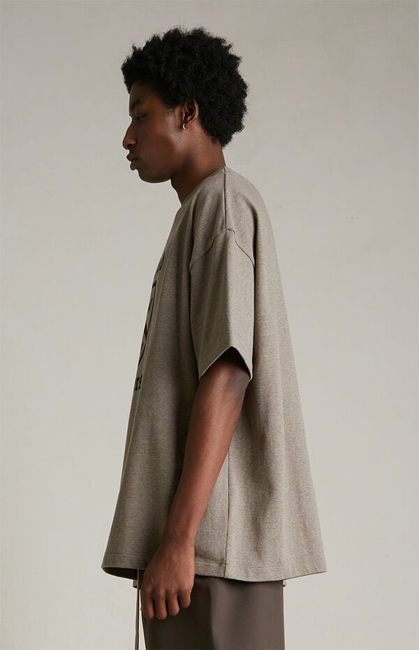 Fear of God ESSENTIALS Heather Grey Heavy Crew Neck T-Shirt