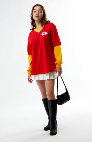 NFL Wild Collective x PacSun Kansas City Chiefs Mesh Long Sleeve Jersey image number 4