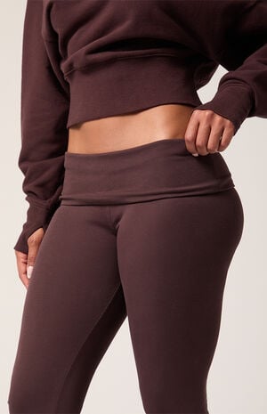 PAC DRIFT Active Fold-Over Waistband Flare Yoga Pants image number 5
