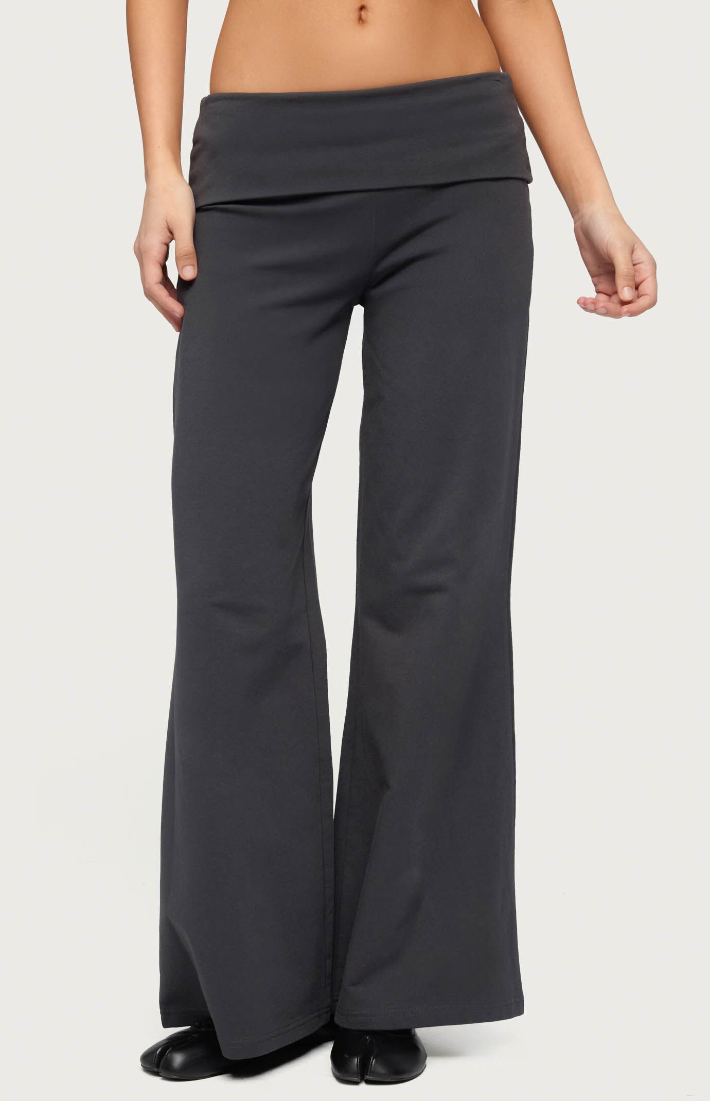 Edikted Petite Wide Leg Fold Over Pants