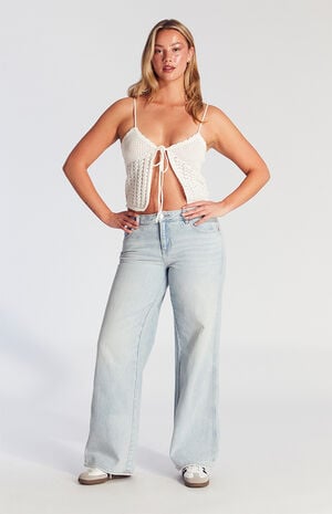 Casey Low Rise Baggy Jeans Light Indigo Wash Casey Low Rise Baggy Jeans Light Indigo Wash image number 1