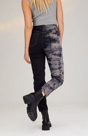 Eco Two-Tone Tie Dye Ultra High Waisted Slim Fit Jeans image number 3
