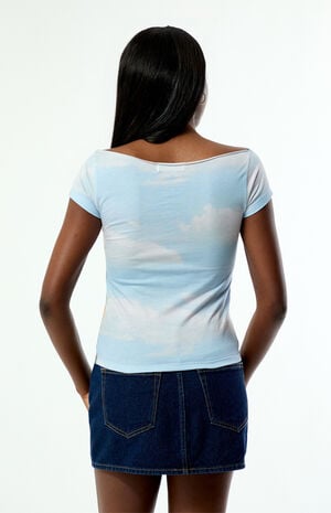 AOP Horizon Off-The-Shoulder T-Shirt image number 4
