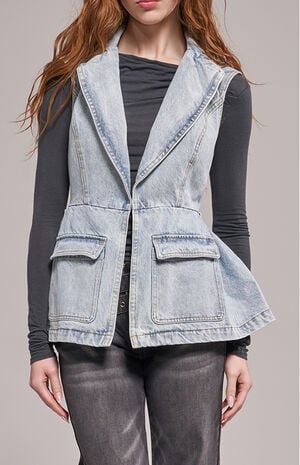 Ryn Peplum Denim Vest image number 1