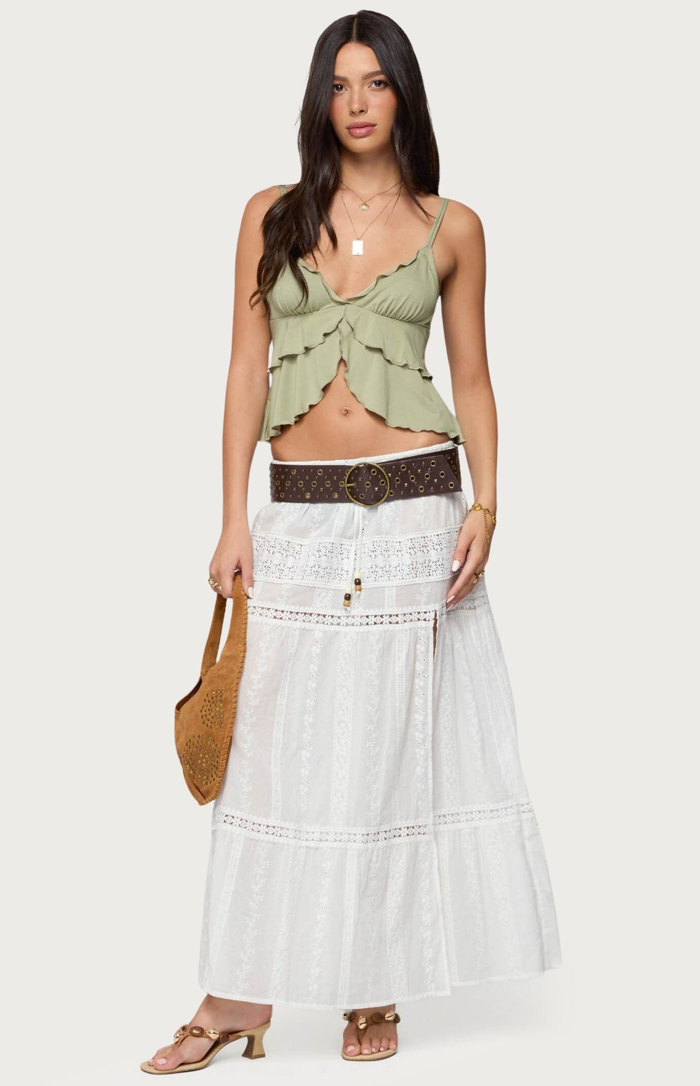 Edikted Kailan Ruffled Babydoll Top