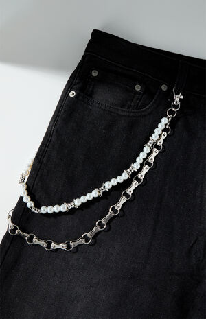Barbed Pearl Double Wallet Chain image number 3