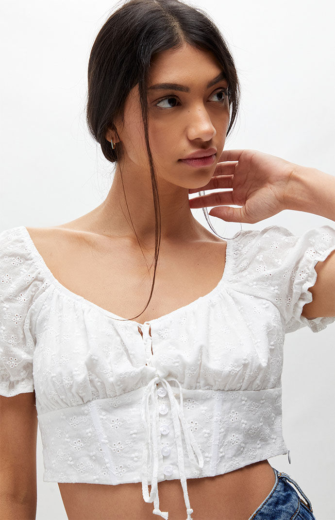 Eyelet bustier discount top